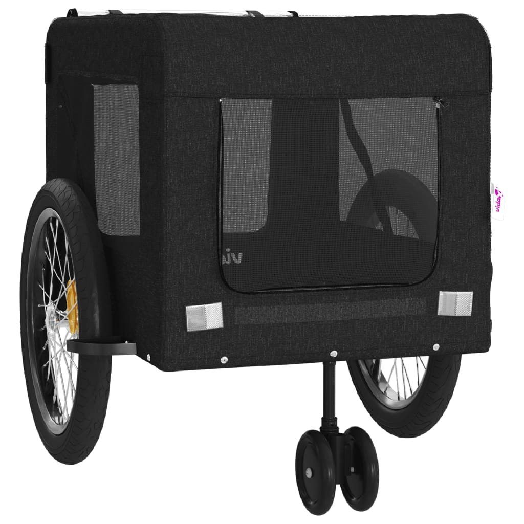 vidaXL Remorque de vélo pour animaux de compagnie noir