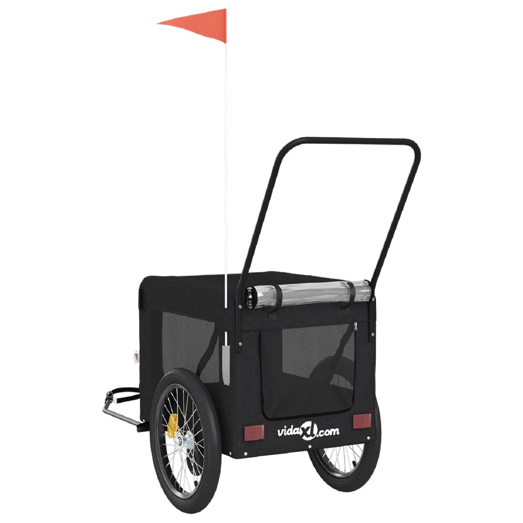 vidaXL Remorque de vélo pour animaux de compagnie noir