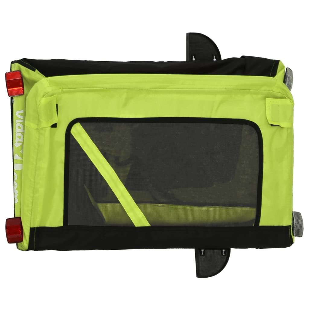 vidaXL Remorque de vélo pour animaux de compagnie vert et noir