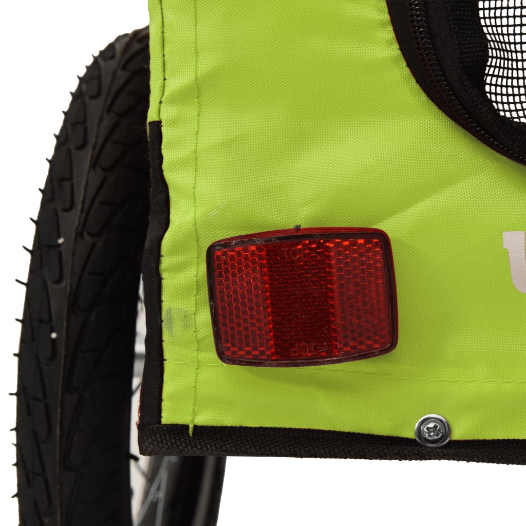 vidaXL Remorque de vélo pour animaux de compagnie vert et noir