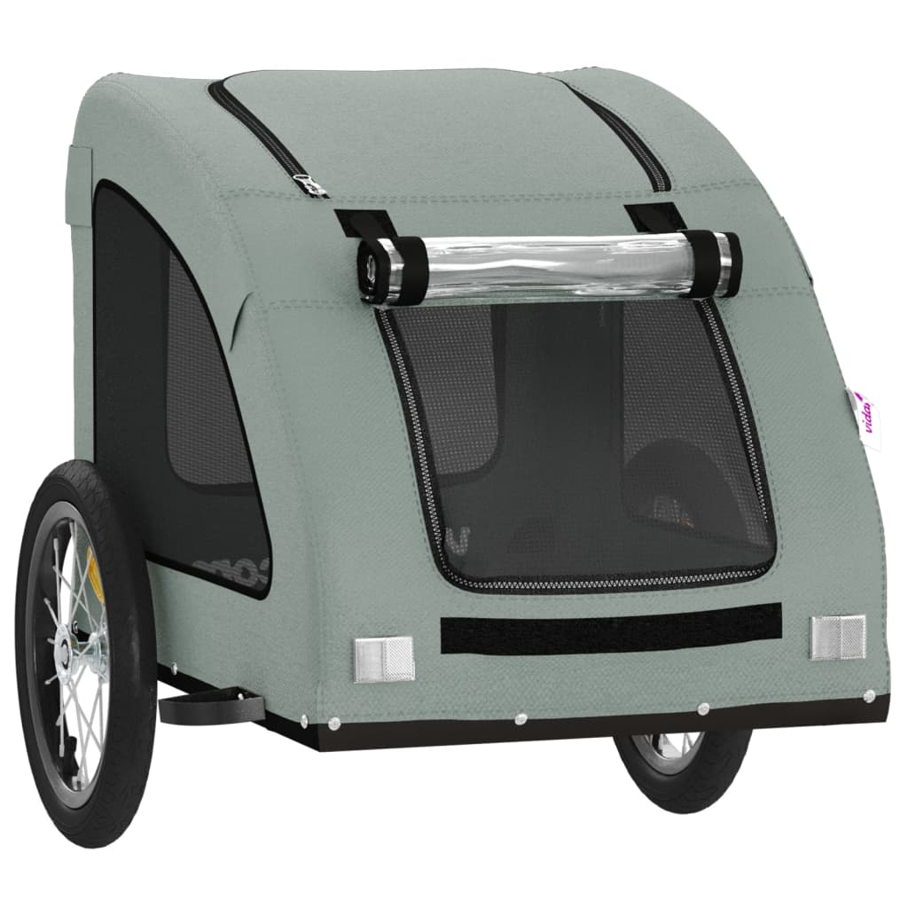 vidaXL Remorque de vélo pour animaux de compagnie gris