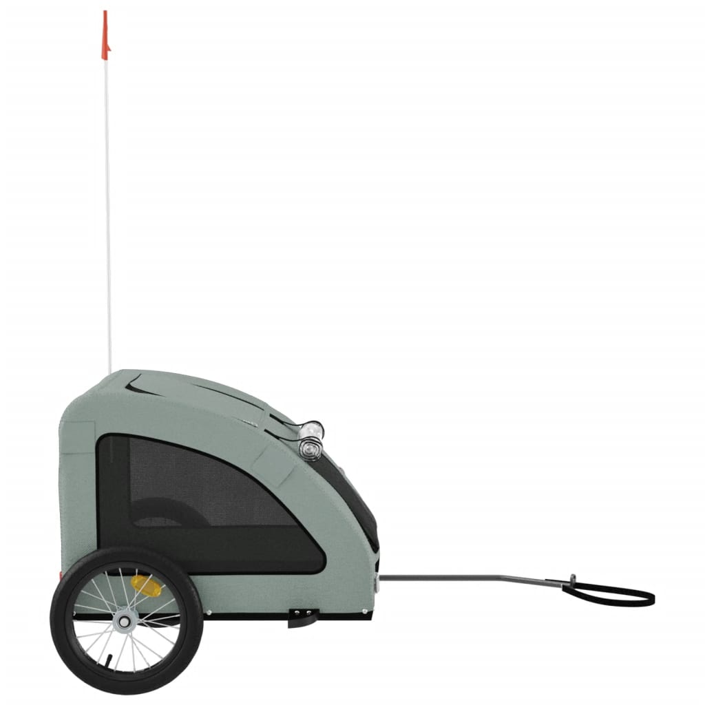 vidaXL Remorque de vélo pour animaux de compagnie gris