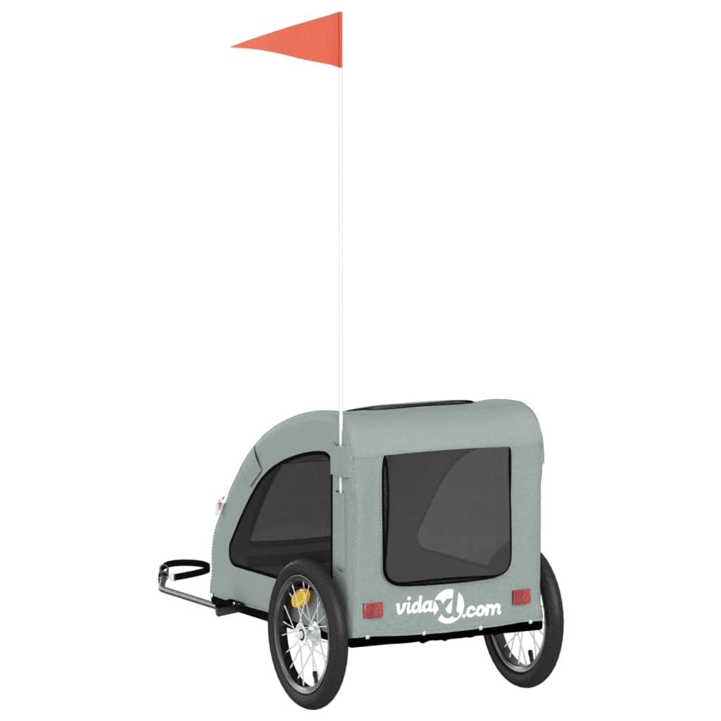 vidaXL Remorque de vélo pour animaux de compagnie gris