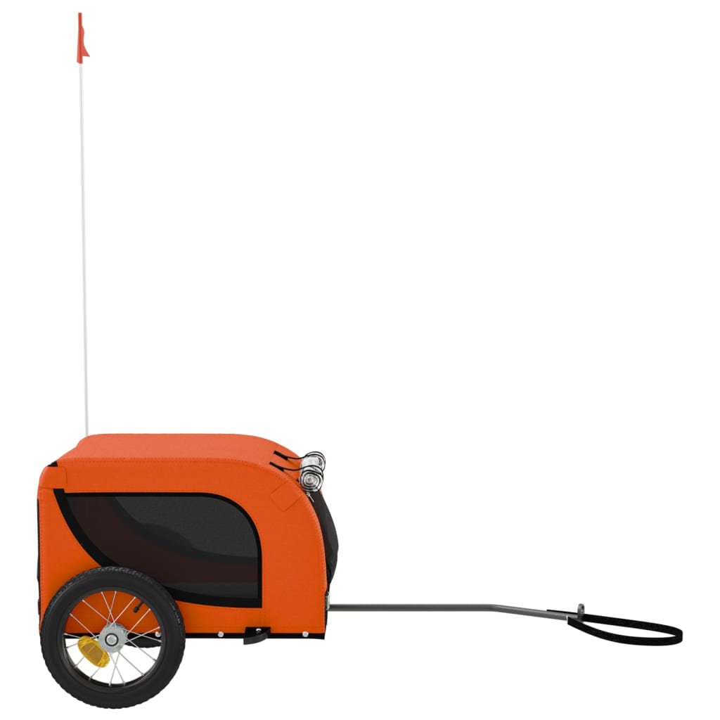 vidaXL Remorque de vélo pour animaux de compagnie orange et noir