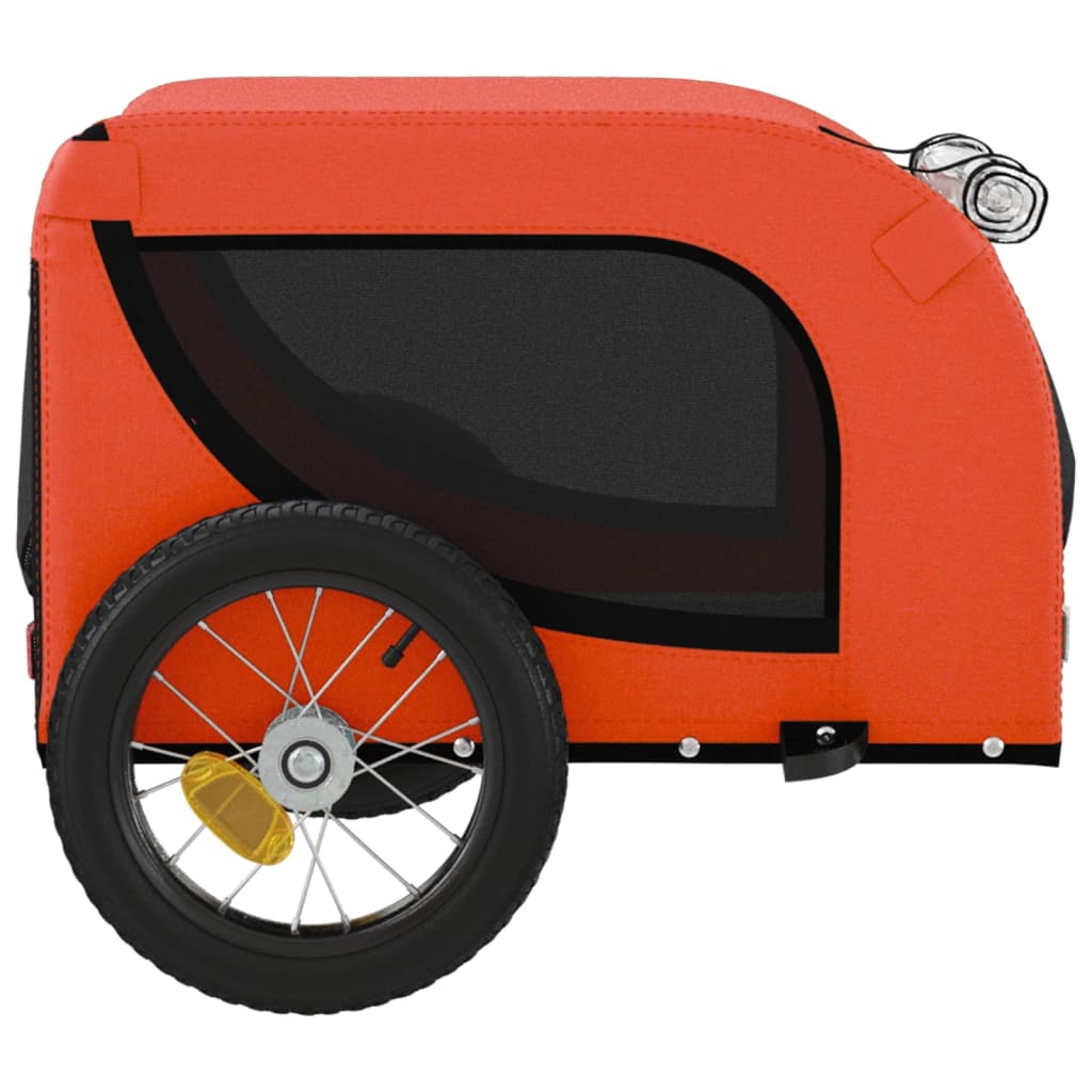 vidaXL Remorque de vélo pour animaux de compagnie orange et noir