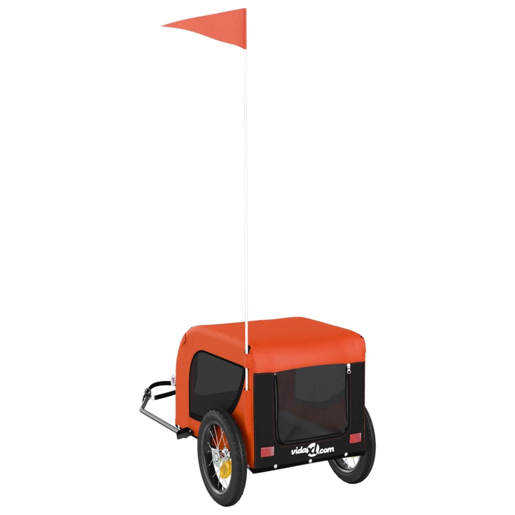 vidaXL Remorque de vélo pour animaux de compagnie orange et noir