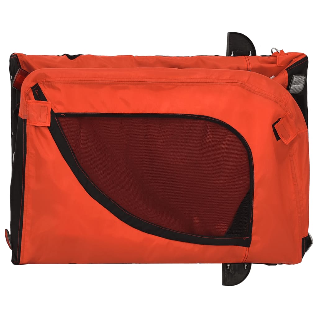 vidaXL Remorque de vélo pour animaux de compagnie orange et noir