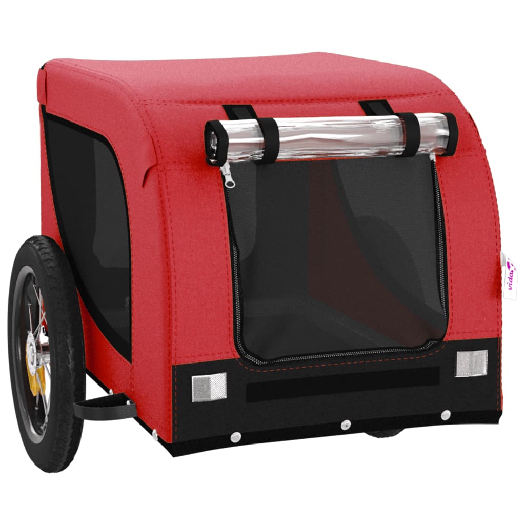 vidaXL Remorque de vélo pour animaux de compagnie rouge et noir