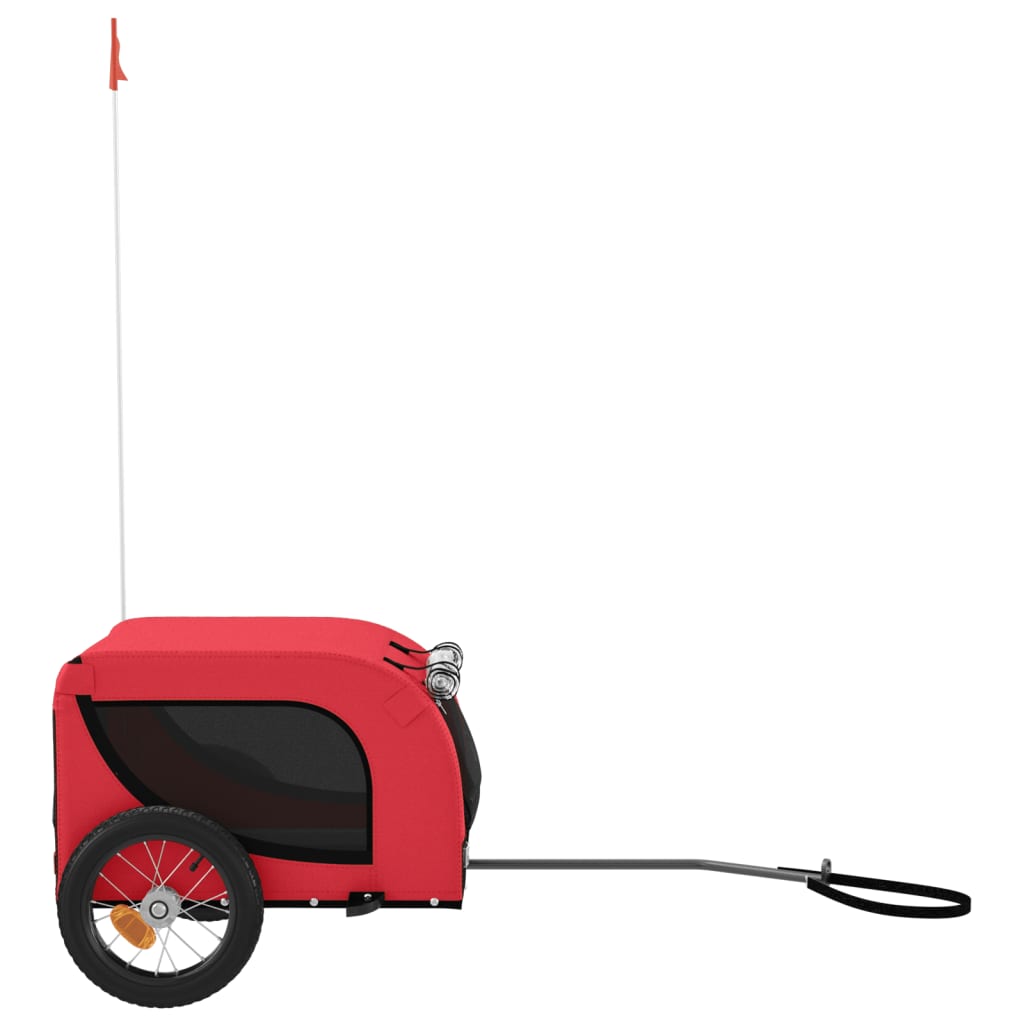 vidaXL Remorque de vélo pour animaux de compagnie rouge et noir