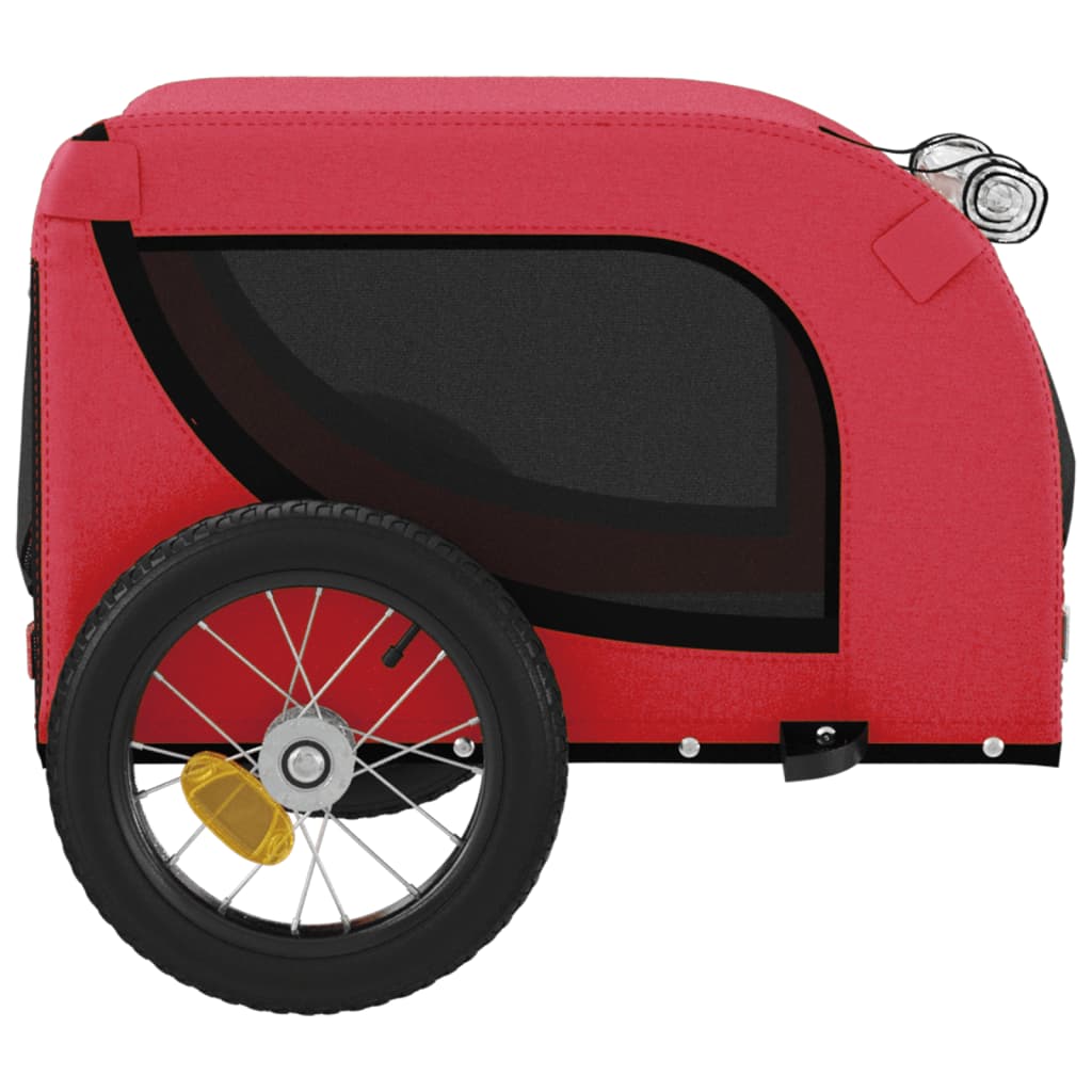 vidaXL Remorque de vélo pour animaux de compagnie rouge et noir