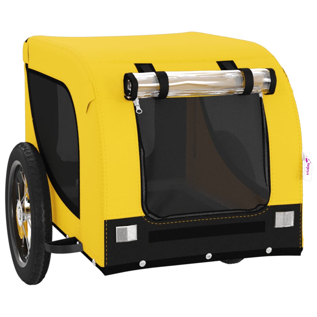 vidaXL Remorque de vélo pour animaux de compagnie jaune et noir