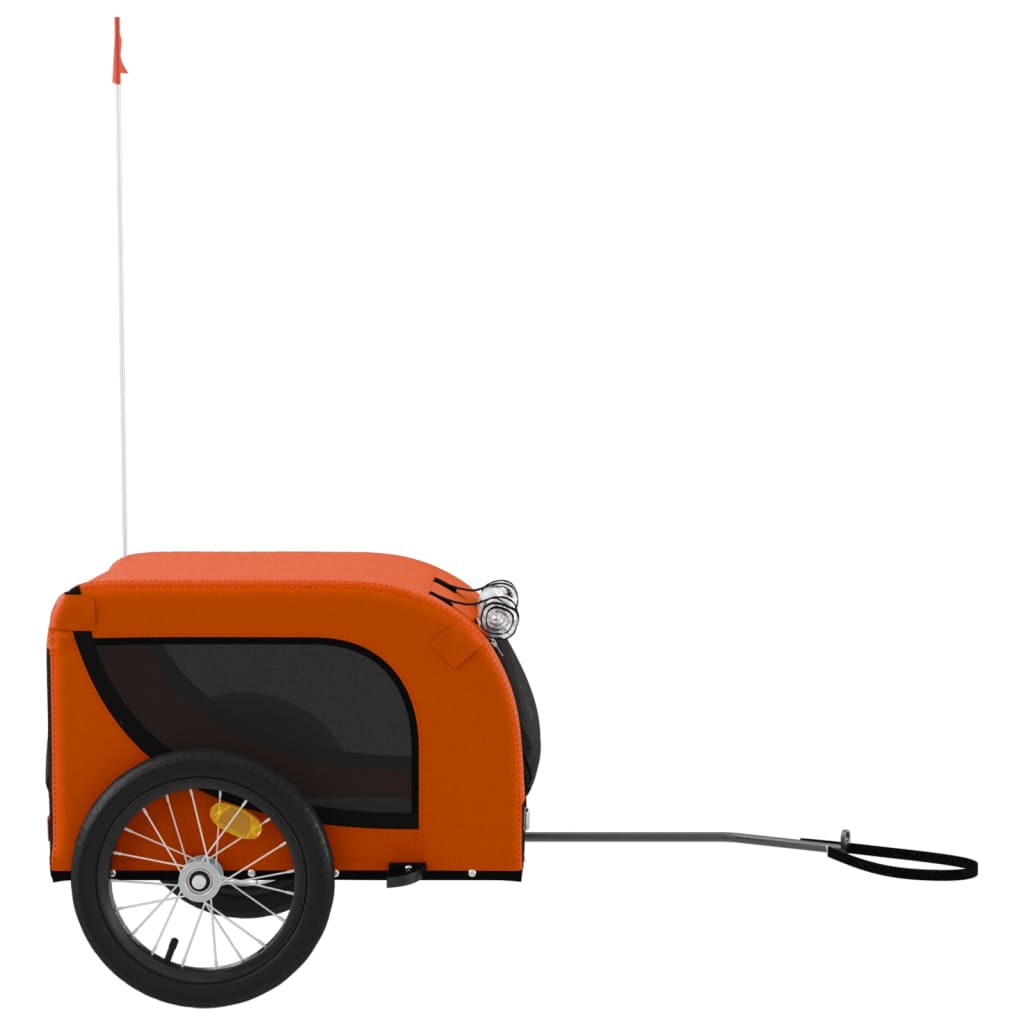 vidaXL Remorque de vélo pour animaux de compagnie orange et noir