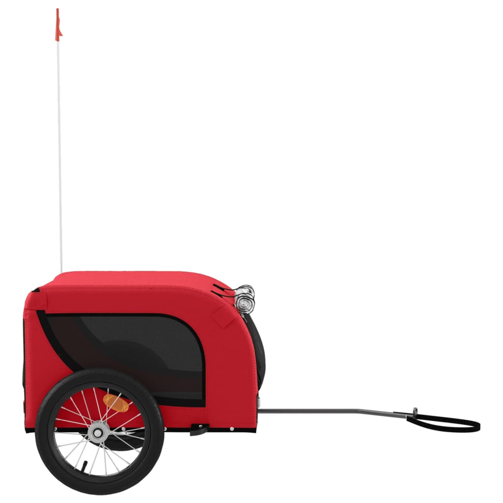 vidaXL Remorque de vélo pour animaux de compagnie rouge et noir