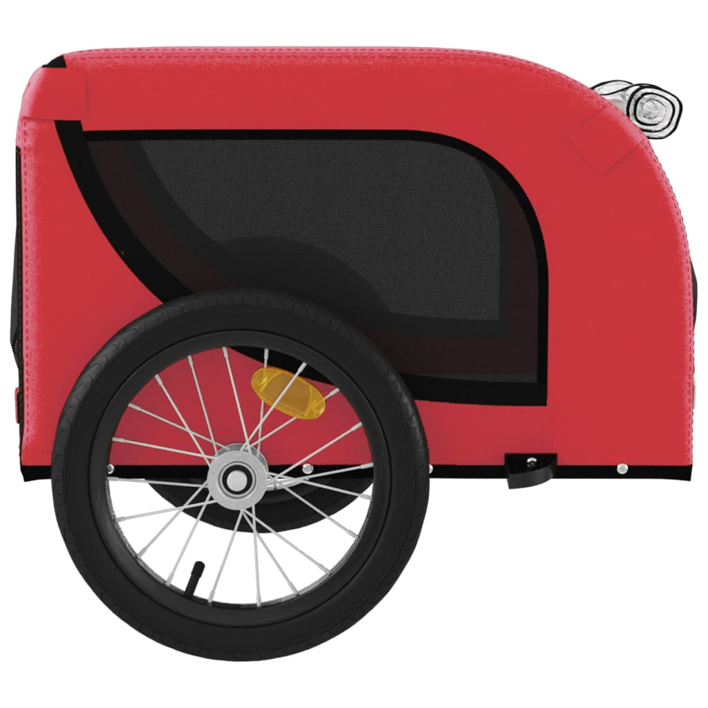 vidaXL Remorque de vélo pour animaux de compagnie rouge et noir