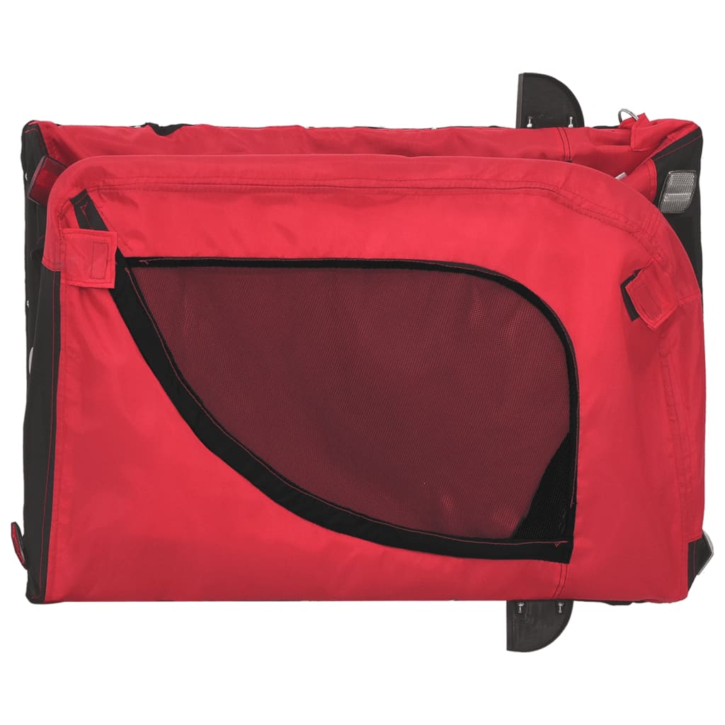vidaXL Remorque de vélo pour animaux de compagnie rouge et noir