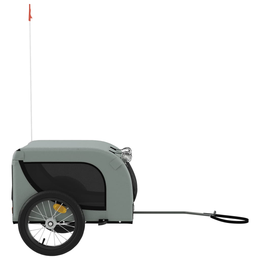 vidaXL Remorque de vélo pour animaux de compagnie gris et noir