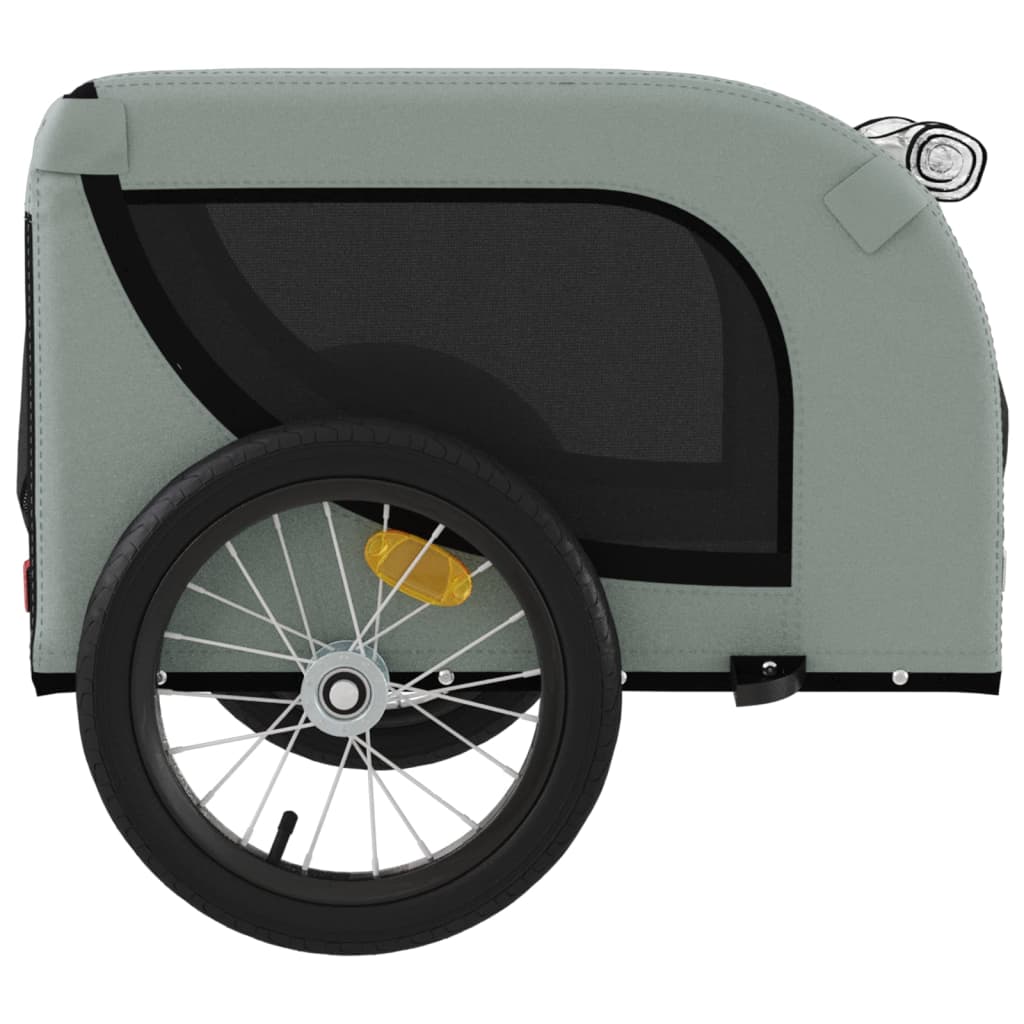 vidaXL Remorque de vélo pour animaux de compagnie gris et noir