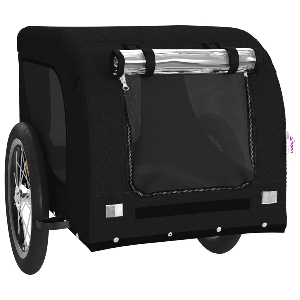 vidaXL Remorque de vélo pour animaux de compagnie noir