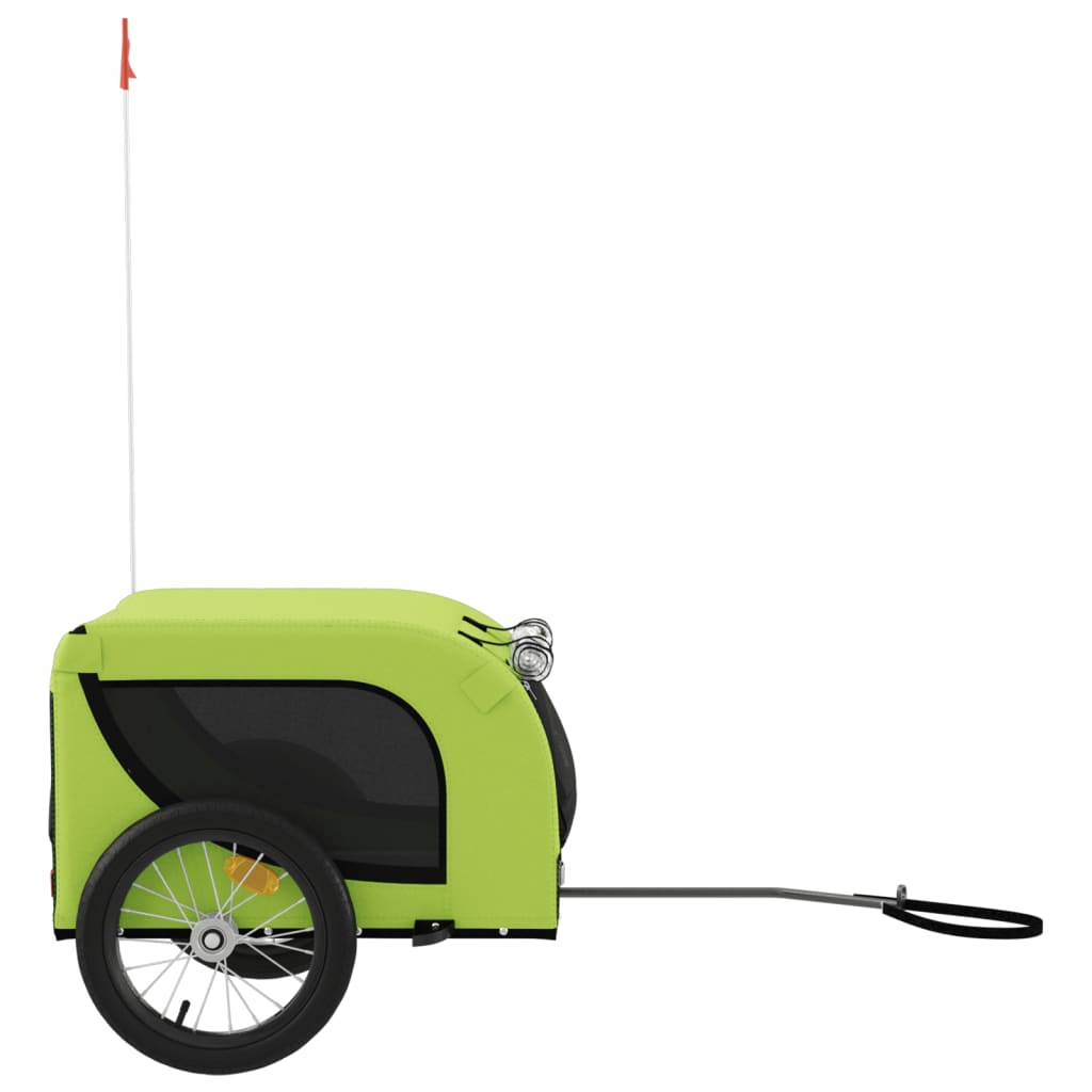 vidaXL Remorque de vélo pour animaux de compagnie vert et noir
