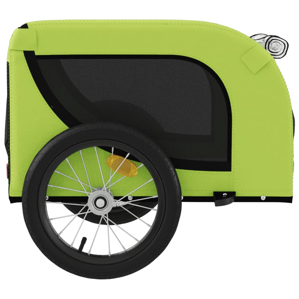 vidaXL Remorque de vélo pour animaux de compagnie vert et noir