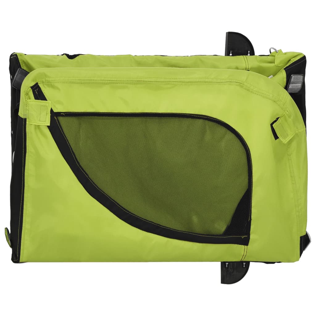 vidaXL Remorque de vélo pour animaux de compagnie vert et noir