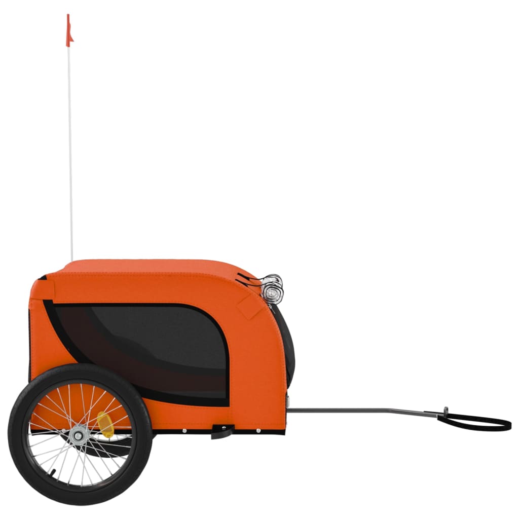 vidaXL Remorque de vélo pour animaux de compagnie orange et noir