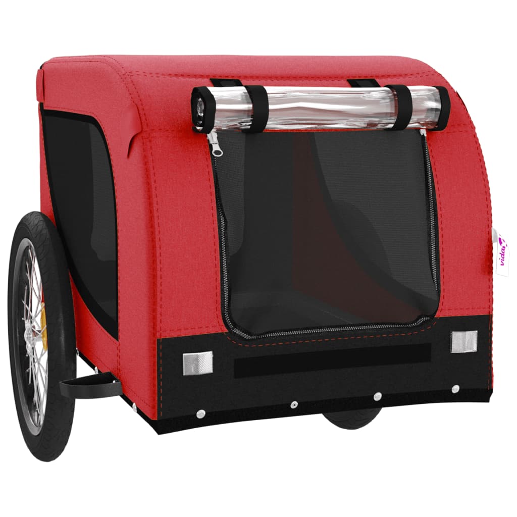 vidaXL Remorque de vélo pour animaux de compagnie rouge et noir