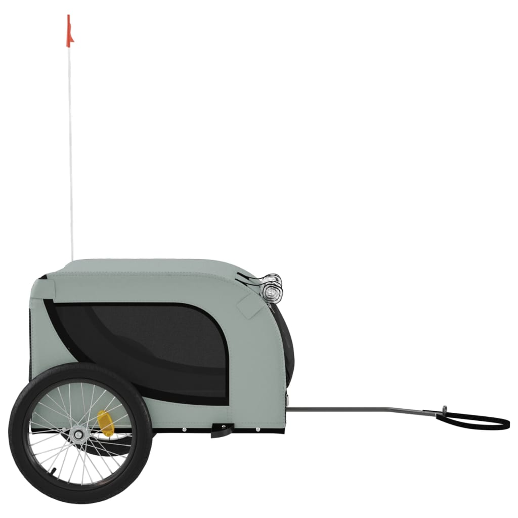 vidaXL Remorque de vélo pour animaux de compagnie gris et noir