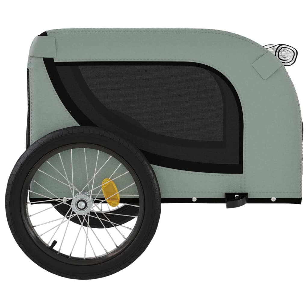 vidaXL Remorque de vélo pour animaux de compagnie gris et noir