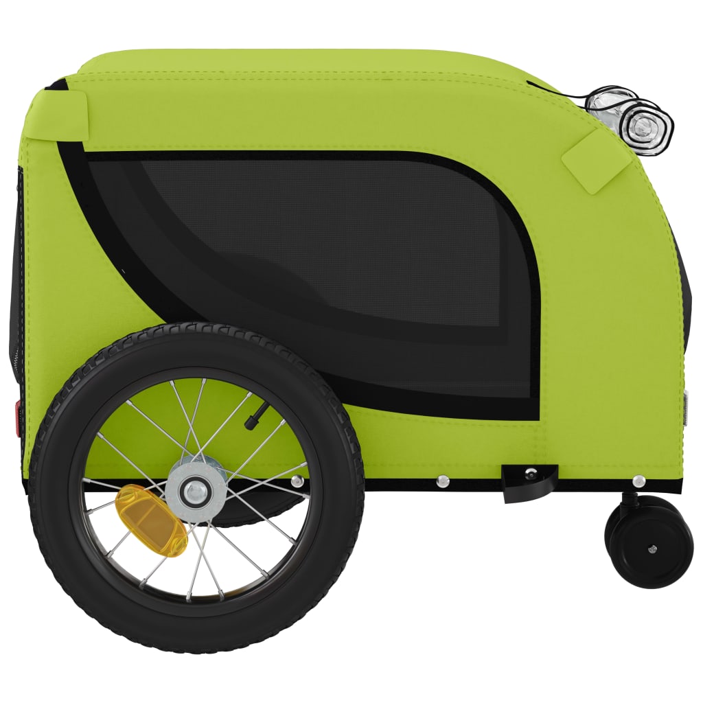 vidaXL Remorque de vélo pour animaux de compagnie vert et noir