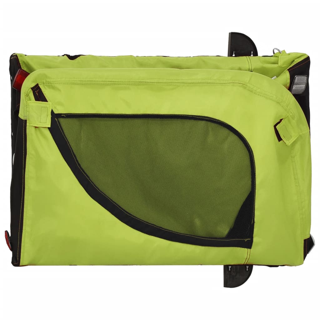 vidaXL Remorque de vélo pour animaux de compagnie vert et noir