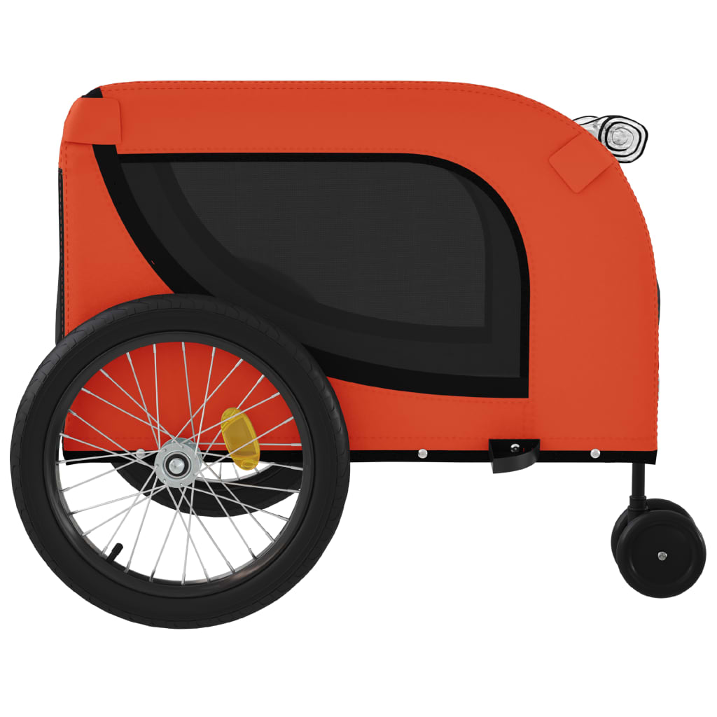 vidaXL Remorque de vélo pour animaux de compagnie orange et noir