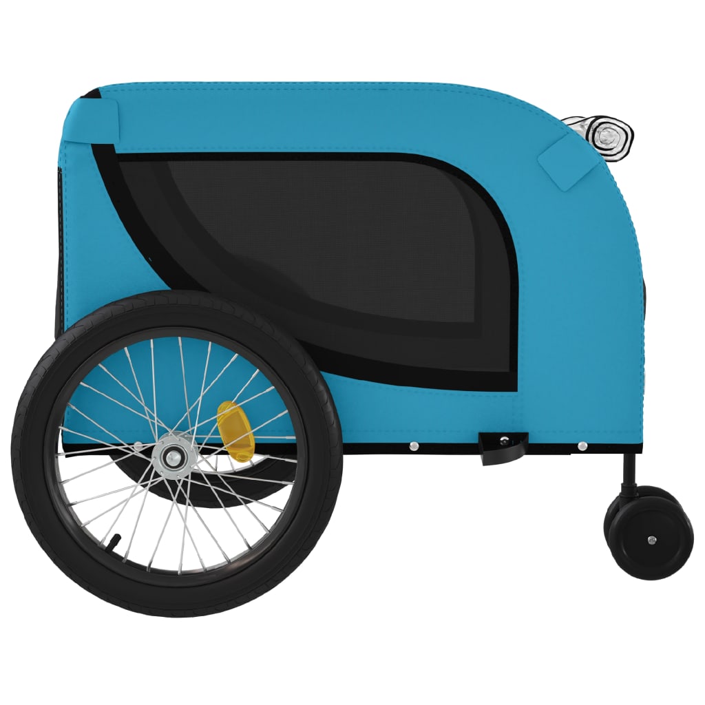 vidaXL Remorque de vélo pour animaux de compagnie bleu et noir