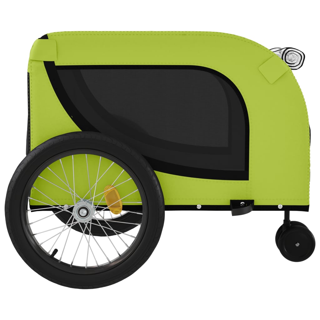 vidaXL Remorque de vélo pour animaux de compagnie vert et noir