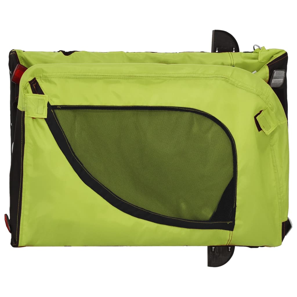 vidaXL Remorque de vélo pour animaux de compagnie vert et noir