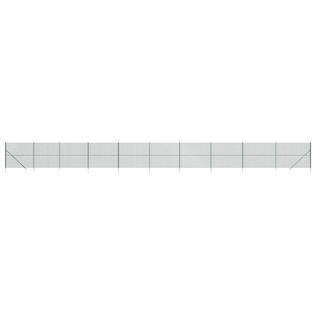 vidaXL Clôture à mailles losangées avec piquet d'ancrage vert 1,4x25 m