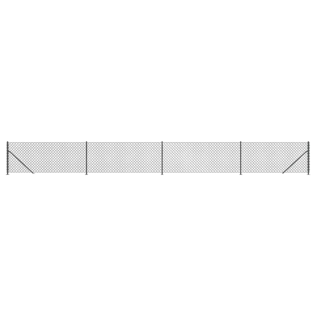 vidaXL Clôture à mailles losangées avec bride anthracite 1,1x10 m