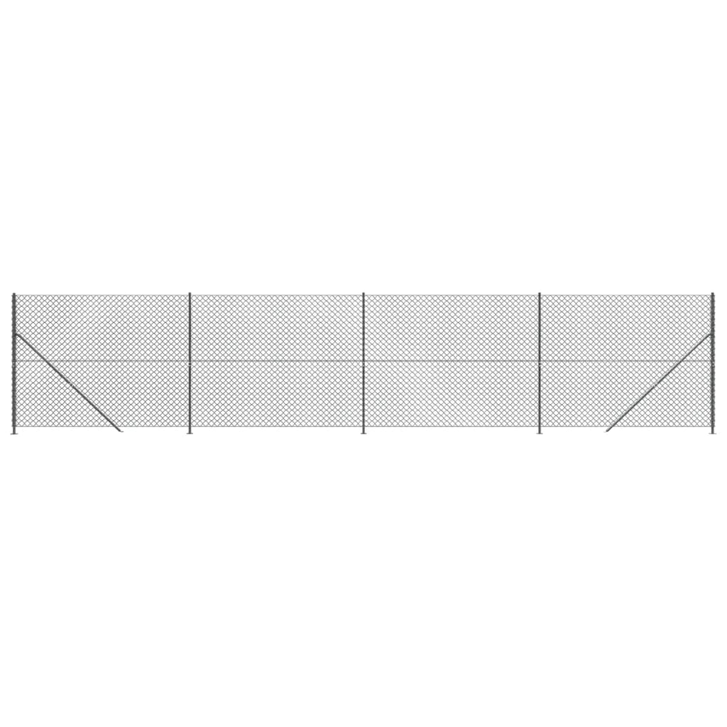 vidaXL Clôture à mailles losangées avec bride anthracite 1,8x10 m