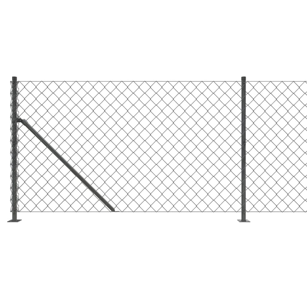 vidaXL Clôture à mailles losangées avec bride anthracite 0,8x25 m