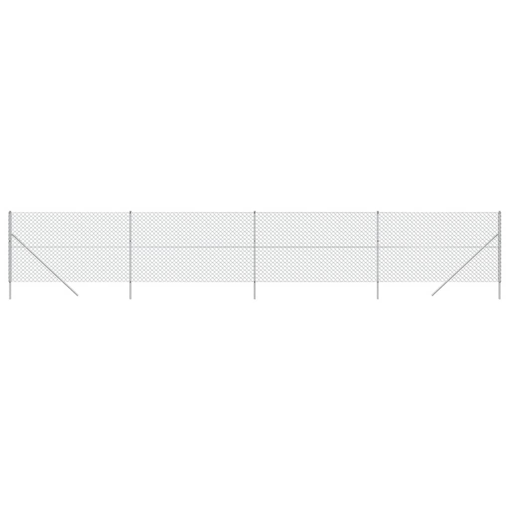 vidaXL Clôture à mailles losangées argenté 1,6x10 m