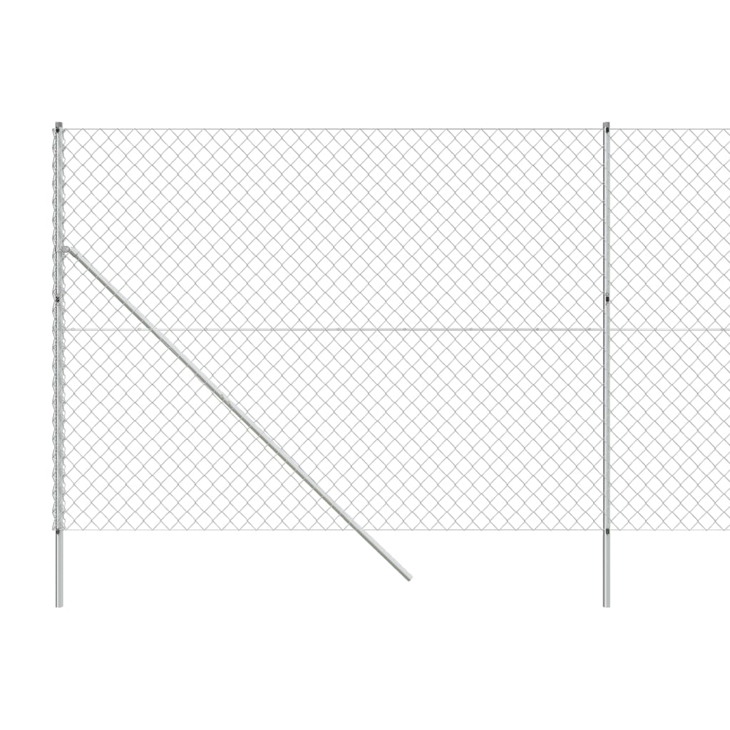 vidaXL Clôture à mailles losangées argenté 1,6x25 m