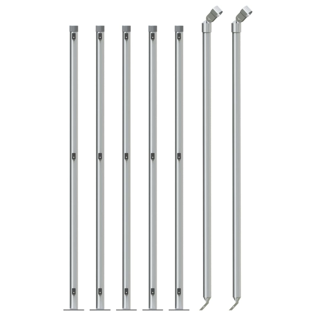 vidaXL Clôture en mailles de chaîne avec bride argenté 1,1x10 m