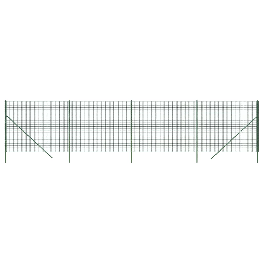 vidaXL Clôture en treillis métallique vert 2x10 m acier galvanisé