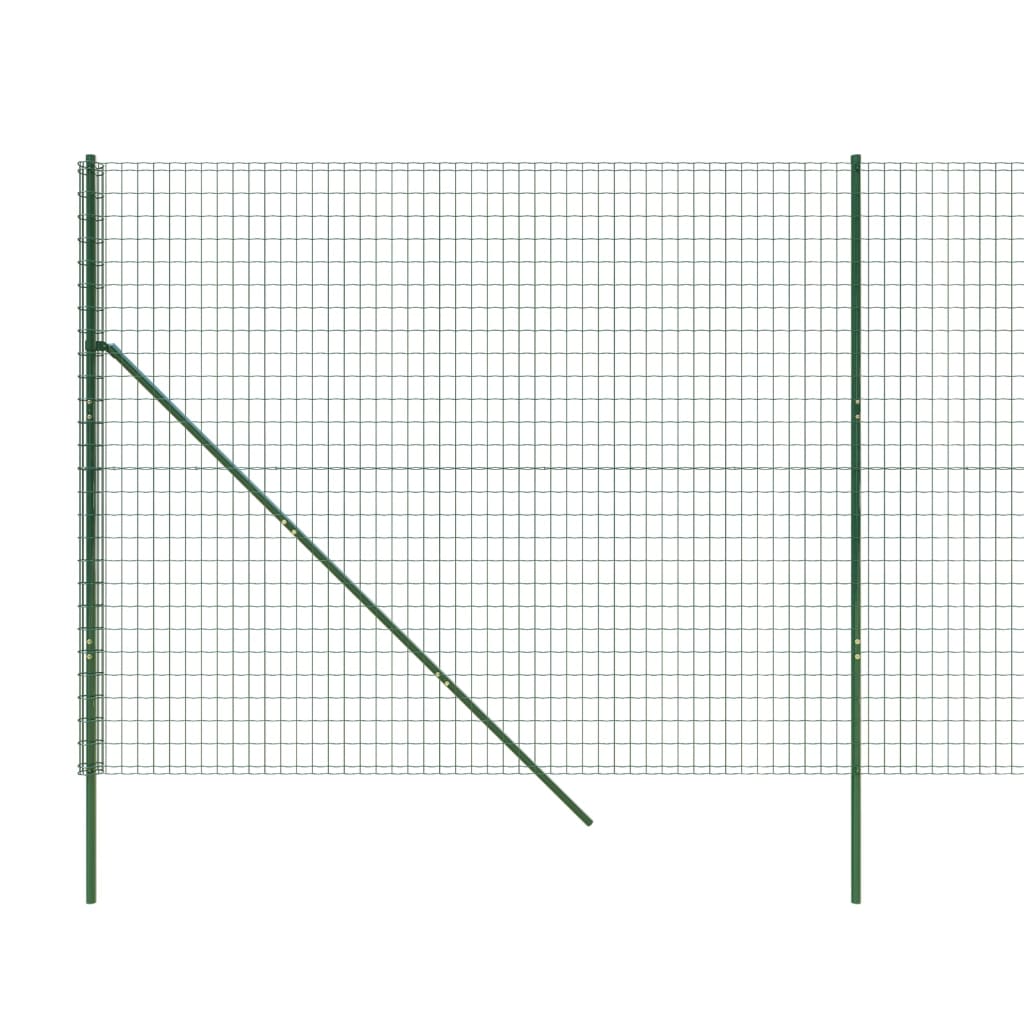 vidaXL Clôture en treillis métallique vert 2x25 m acier galvanisé