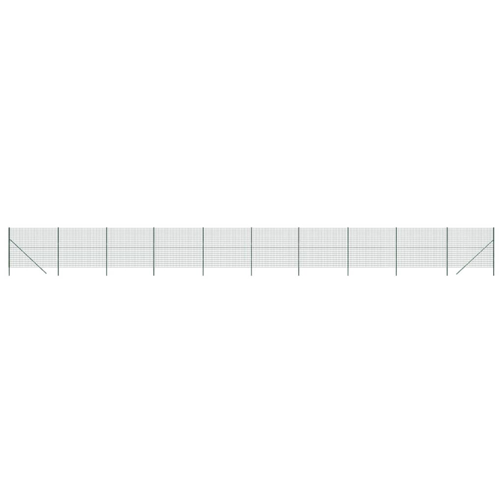 vidaXL Clôture en treillis métallique vert 1,6x25 m acier galvanisé