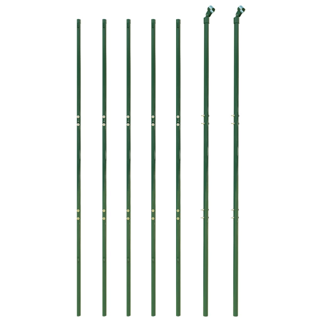 vidaXL Clôture en treillis métallique et piquet d'ancrage vert 1,6x10m