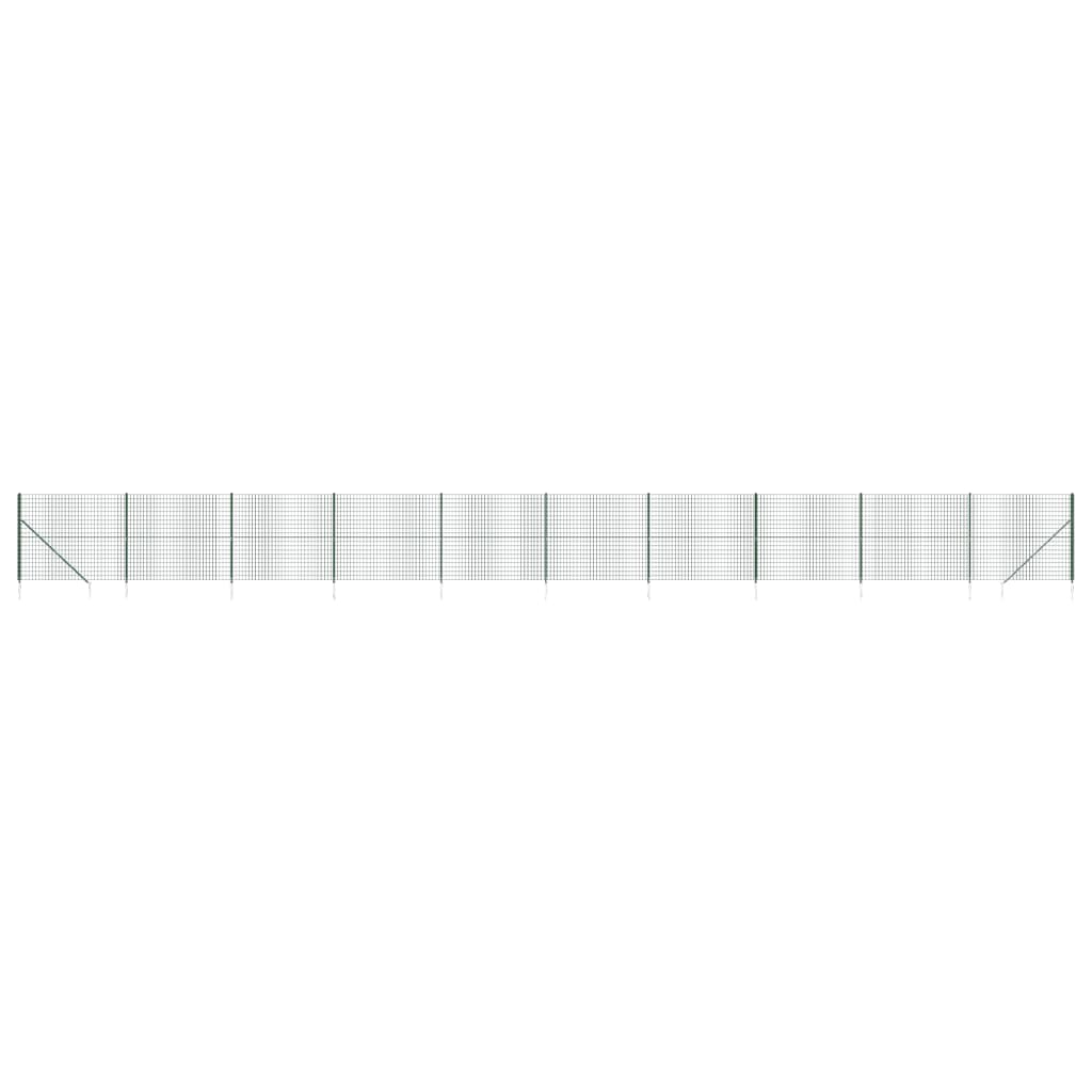 vidaXL Clôture en treillis métallique et piquet d'ancrage vert 1,6x25m