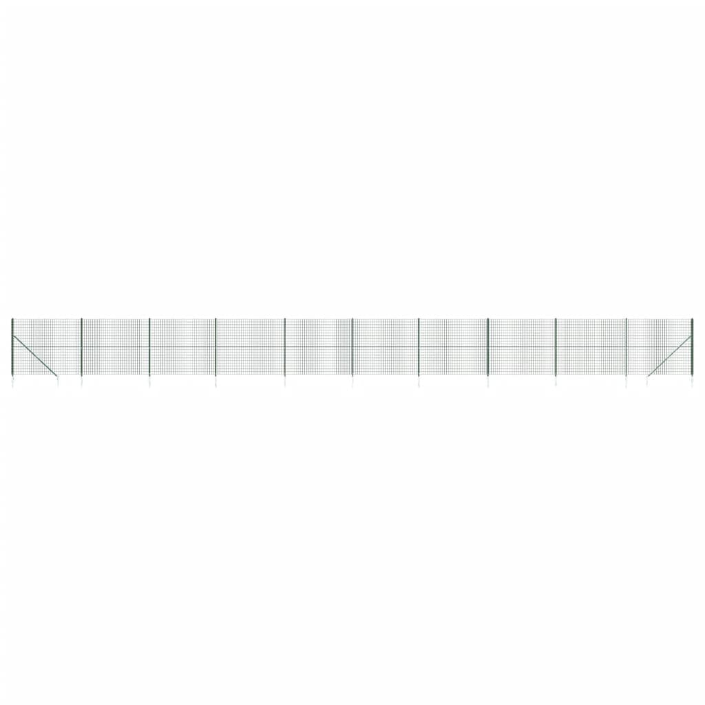 vidaXL Clôture en treillis métallique et piquet d'ancrage vert 1,8x25m