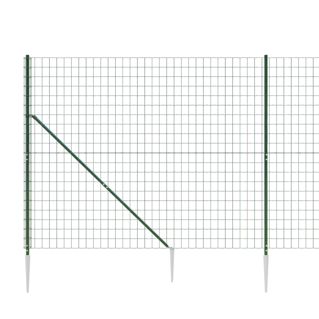 vidaXL Clôture en treillis métallique et piquet d'ancrage vert 2,2x25m