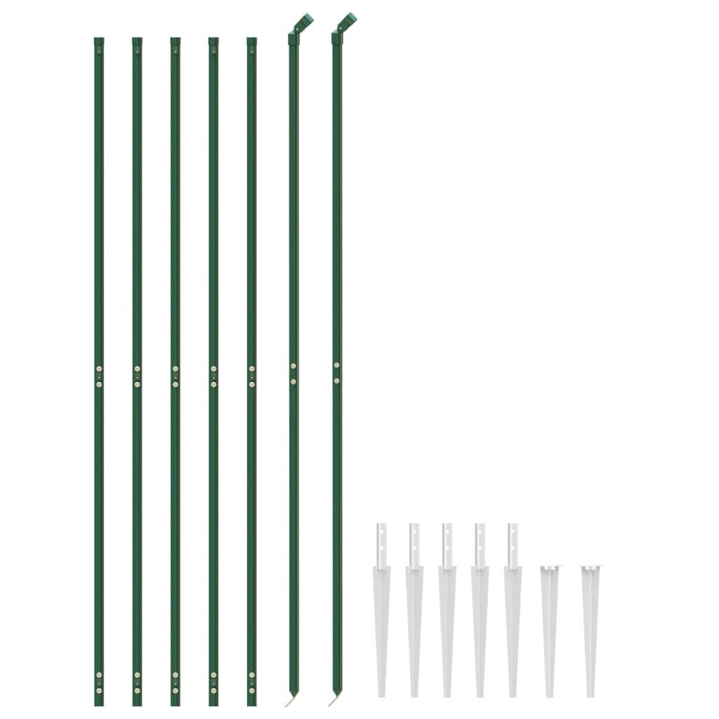 vidaXL Clôture en treillis métallique et piquet d'ancrage vert 1,8x10m